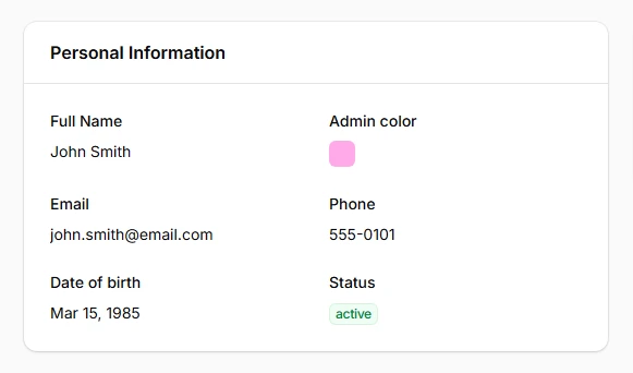 Color Entry