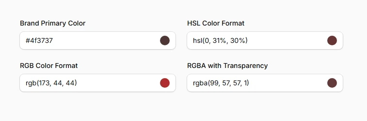 Color picker for visual selection