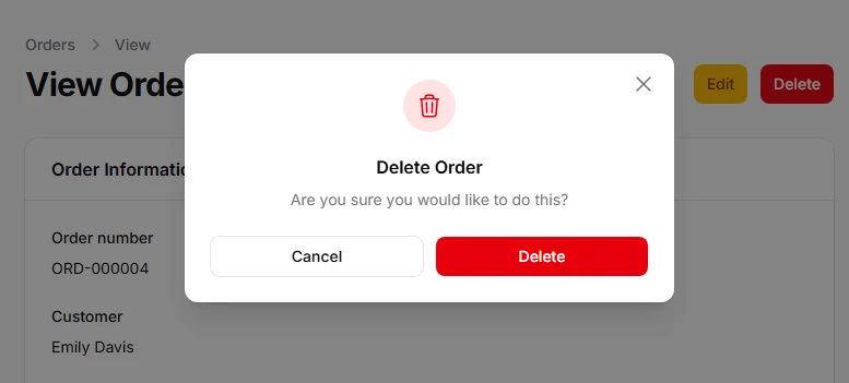 Delete Actions