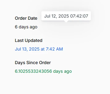 Date and time formatting with tooltips