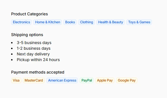 Separators for tags and collections