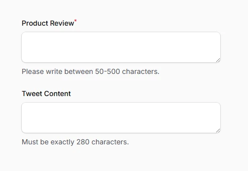 Length validation and constraints