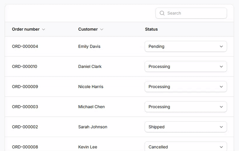 Select column (inline enum editor)